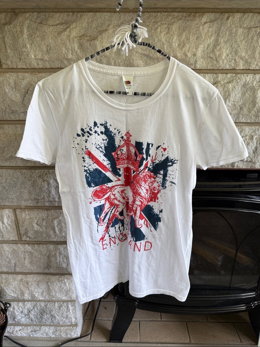 Fruit of the Loom England Women's White Graphic T-Shirt